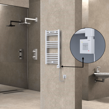 Radiva - Haiti Sèche Serviettes Electrique 400x800 Blanc Ktx1 300 Watt Câble en spirale
