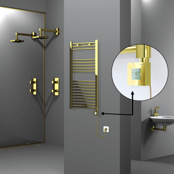 Radiva - Haiti Sèche Serviettes Electrique 500x1000 Or Ktx1 300 Watt Câble en spirale