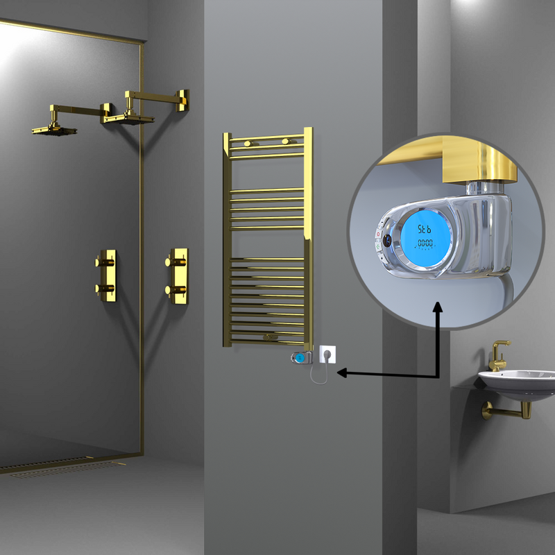 Haiti Sèche Serviettes Electrique 500x1000 Or (Thermostat Musa) 300 Watt