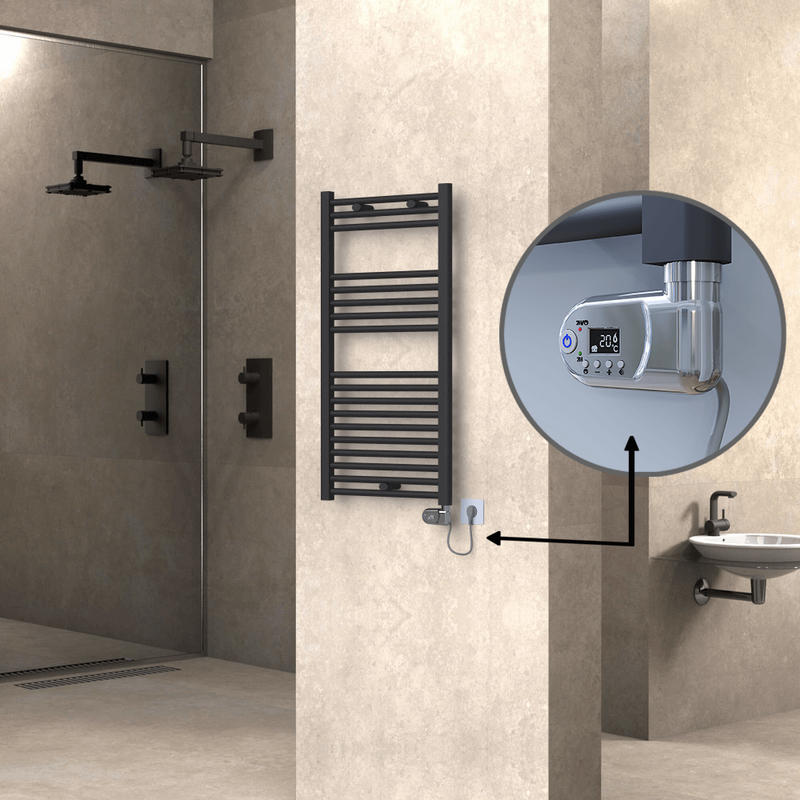 Haiti Sèche Serviettes Electrique 500x1000 Anthracite (Thermostat Thesis) 600 Watt