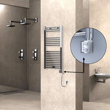 Radiva - Haiti Sèche Serviettes Electrique 500x1000 Chrome Ktx3 300 Watt Câble en spirale