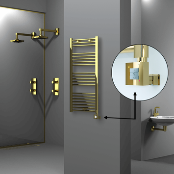 Radiva - Haiti Sèche Serviettes Electrique 500x1100 Or Ktx1 300 Watt