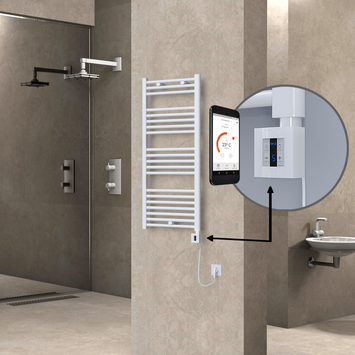 - HAITI Elektrikli Havlupan 500x1100 Düz Beyaz (KTX4 Termostat) 600W Spiral Kablolu  - HAITI Elektrikli Havlupan 500x1100 Düz Beyaz (KTX4 Termostat) 600W Spiral Kablolu