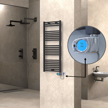 Radiva - Haiti Sèche Serviettes Electrique 500x1200 Anthracite (Thermostat Musa) 600 Watt