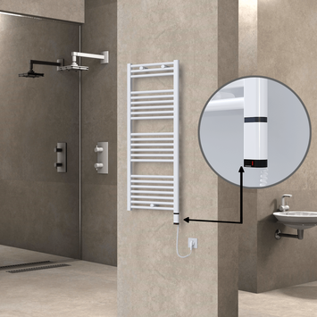 Radiva - Haiti Elektrikli Havlupan 500x1200 Beyaz (OneD On/Off ) Sağ 600W