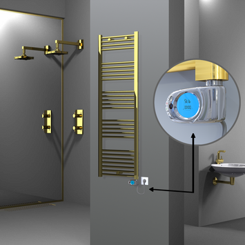 Radiva - Haiti Sèche Serviettes Electrique 500x1500 Or (Thermostat Musa) 600 Watt