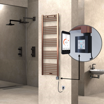  - Haiti Sèche Serviettes Electrique 500x1500 Antique Cuivre Ktx4 600 Watt Câble en spirale