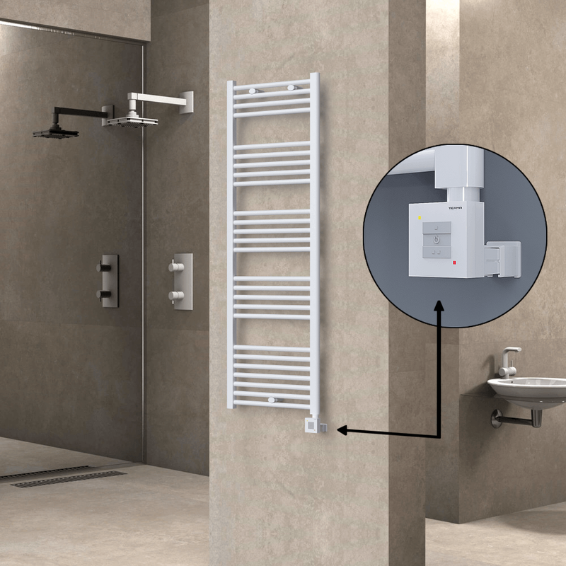 Haiti Electric Towel Warmer 500x1500 Flat White Gloss (KTX1 Thermostat) 600 Watt