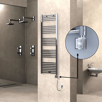 Radiva - Haiti Elektrikli Havlupan 500x1500 Krom (KTX3 Termostat) 600W Spiral Kablolu