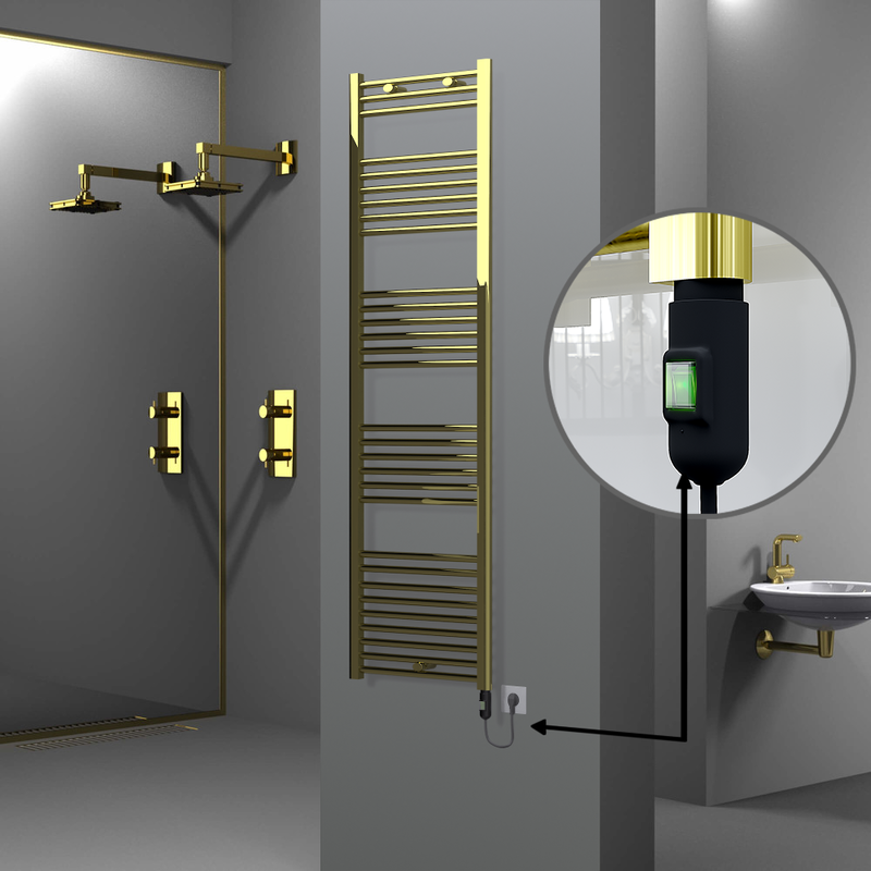 Haiti Electric Towel Warmer 500x1800 Flat Gold (On/Off Button) 600 Watt