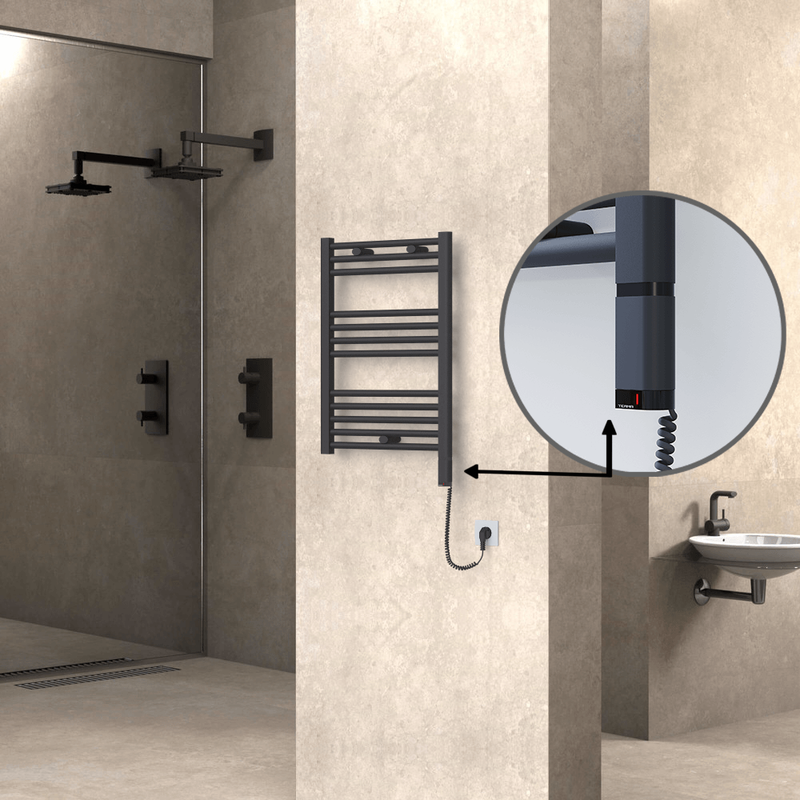Haiti Elektrikli Havlupan 500x700 Antrasit (OneD On/Off ) Sağ 300W
