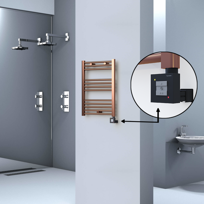 Haiti Electric Towel Warmer 500x700 Flat Antique Copper Gloss (KTX1 Thermostat) 200 Watt Haiti Electric Towel Warmer 500x700 Flat Antique Copper Gloss (KTX1 Thermostat) 200 Watt