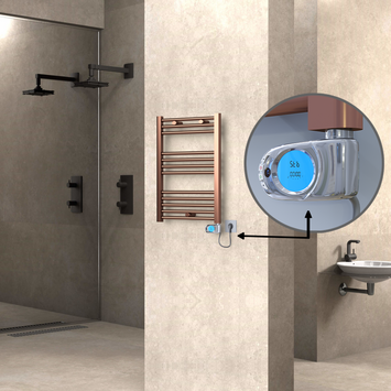  - Haiti Electric Towel Warmer 500x700 Flat Antique Copper Gloss (Musa Thermostat) 200 Watt