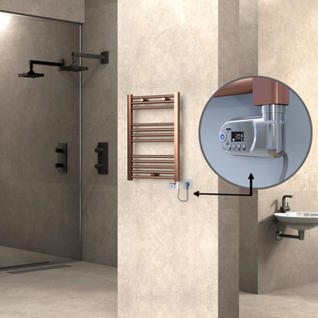 Radiva - Haiti Elektrikli Havlupan 500x700 Bakır Eskitme (Thesis Termostat) 200W