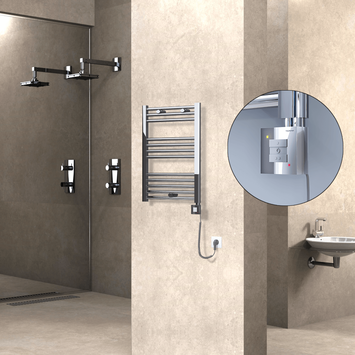  - Haiti Sèche Serviettes Electrique 500x700 Chrome Ktx1 200 Watt Câble en spirale