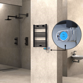 Radiva - Haiti Electric Towel Warmer 500x700 Flat Black Matt (Musa Thermostat) 300 Watt Radiva - Haiti Electric Towel Warmer 500x700 Flat Black Matt (Musa Thermostat) 300 Watt
