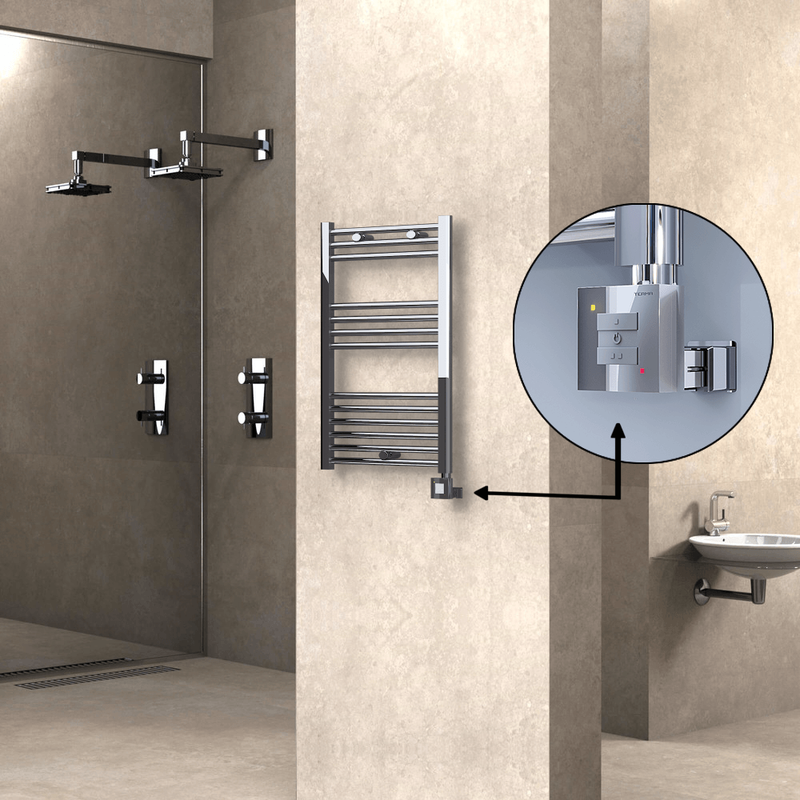 Haiti Electric Towel Warmer 500x800 Flat Chrome (KTX1 Thermostat) 200 Watt
