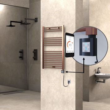  - Haiti Sèche Serviettes Electrique 600x1000 Antique Cuivre Ktx4 300 Watt Câble en spirale