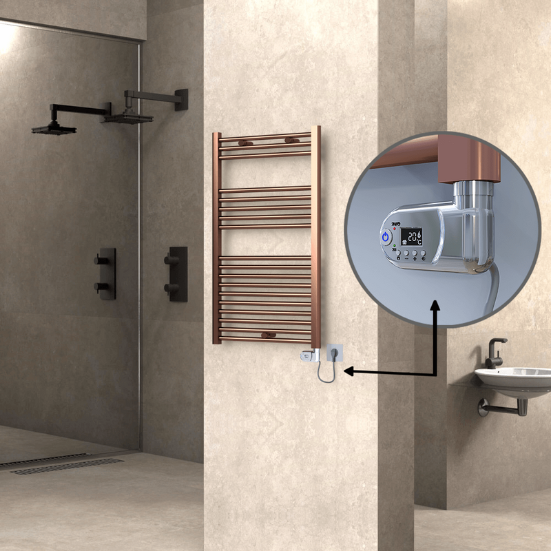 Haiti Sèche Serviettes Electrique 600x1000 Antique Cuivre (Thermostat Thesis) 300 Watt