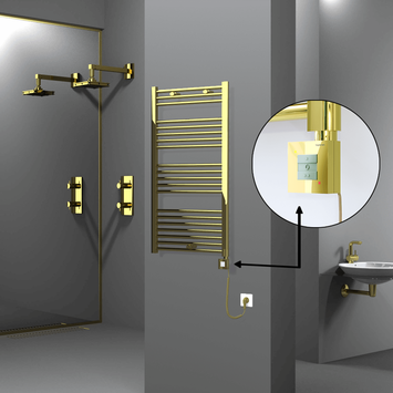 Radiva - Haiti Sèche Serviettes Electrique 600x1100 Or Ktx1 300 Watt Câble en spirale