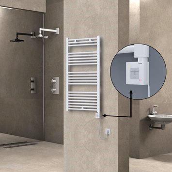 Radiva - Haiti Elektrikli Havlupan 600x1100 Beyaz (KTX1 Termostat) 600W Spiral Kablolu