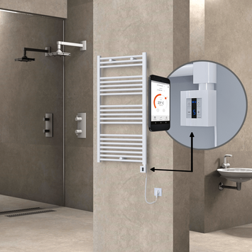  - Haiti Sèche Serviettes Electrique 600x1100 Blanc Ktx4 600 Watt Câble en spirale