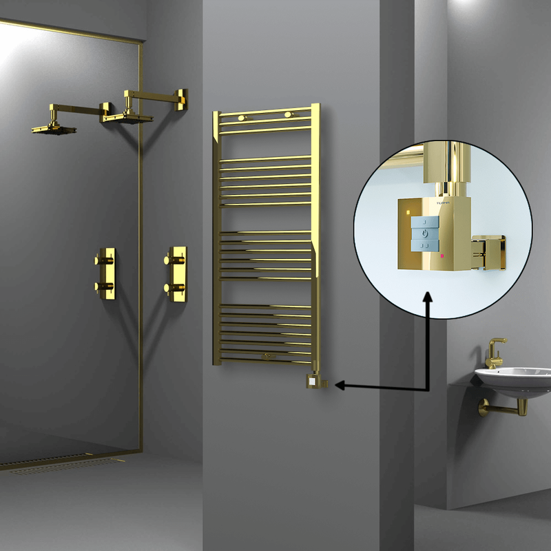 Haiti Electric Towel Warmer 600x1200 Flat Gold (KTX1 Thermostat) 300 Watt