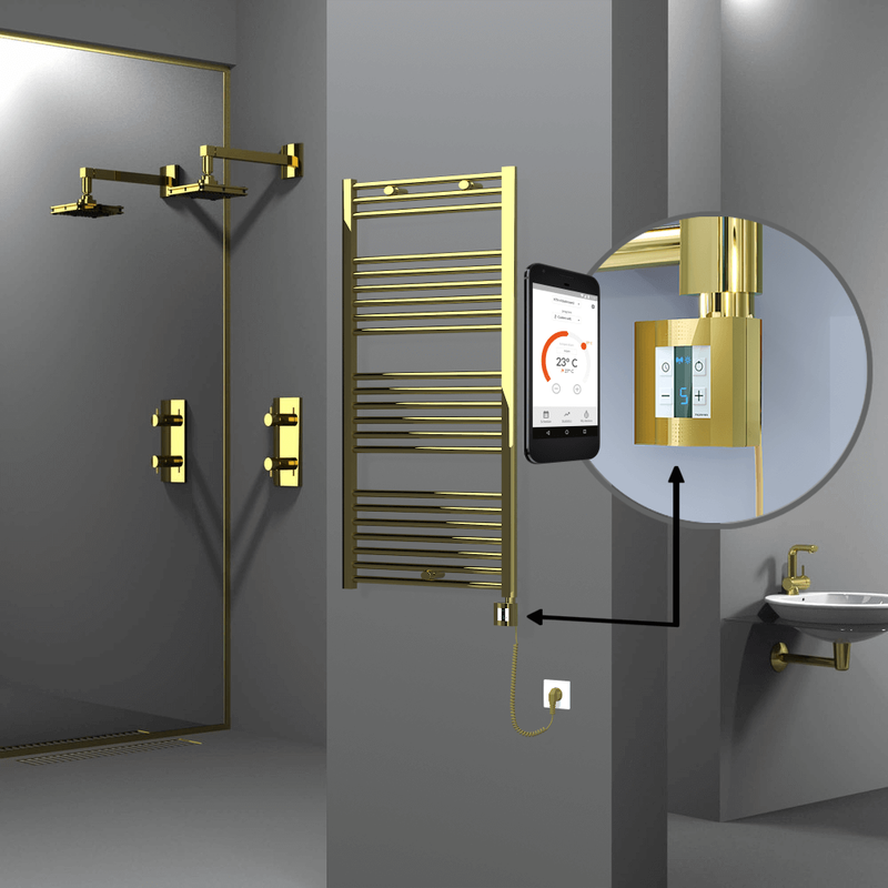 Haiti Sèche Serviettes Electrique 600x1200 Or Ktx4 300 Watt Câble en spirale