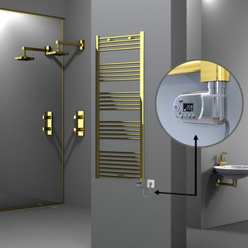 Radiva - Haiti Sèche Serviettes Electrique 600x1500 Or (Thermostat Thesis) 600 Watt