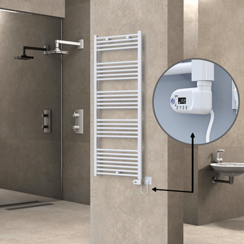 Radiva - Haiti Elektrikli Havlupan 600x1500 Beyaz (Thesis Termostat) 900W