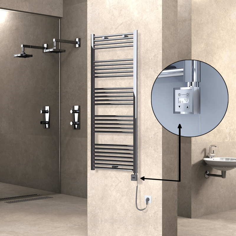 Haiti Elektrikli Havlupan 600x1500 Krom (KTX3 Termostat) 600W Spiral Kablolu