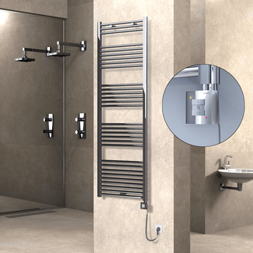 Radiva - Haiti Sèche Serviettes Electrique 600x1800 Chrome Ktx1 600 Watt Câble en spirale