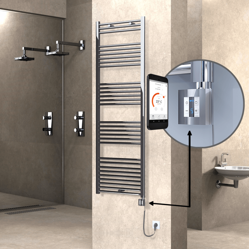 Haiti Sèche Serviettes Electrique 600x1800 Chrome Ktx4 600 Watt Câble en spirale