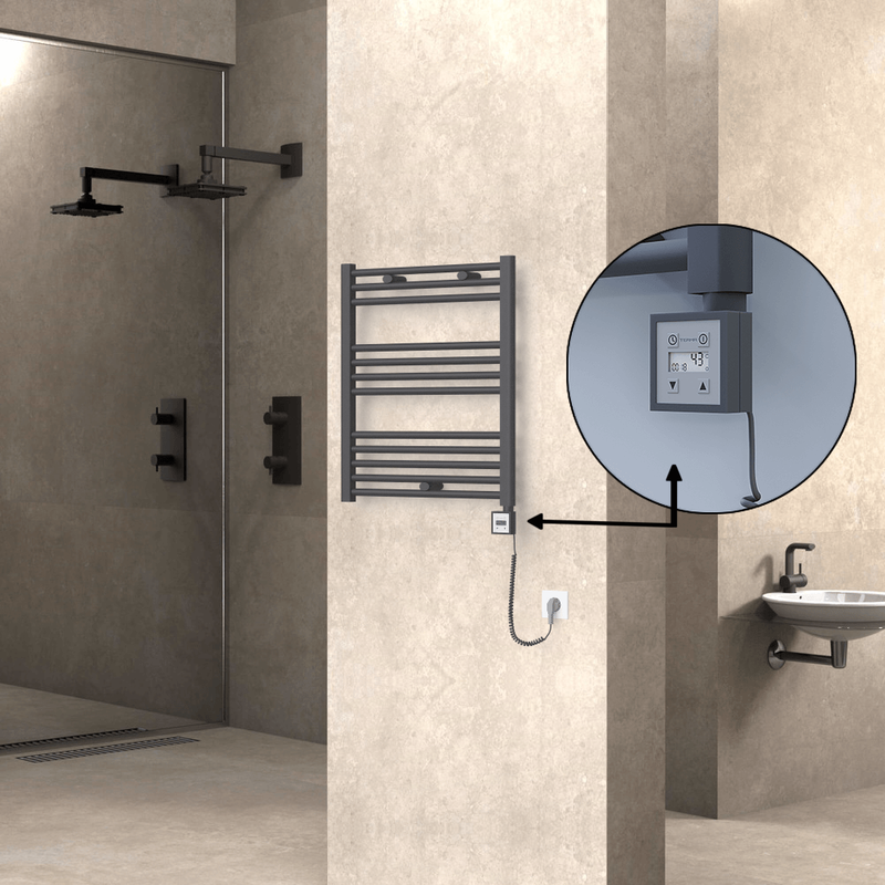 Haiti Sèche Serviettes Electrique 600x700 Anthracite Ktx3 300 Watt Câble en spirale