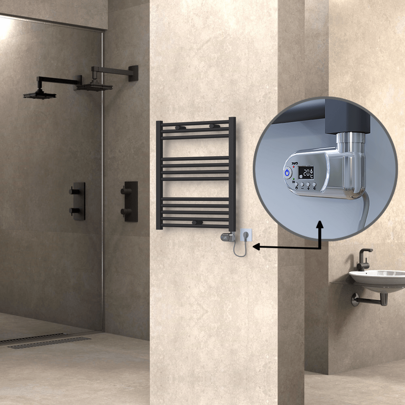 Haiti Sèche Serviettes Electrique 600x700 Anthracite (Thermostat Thesis) 300 Watt