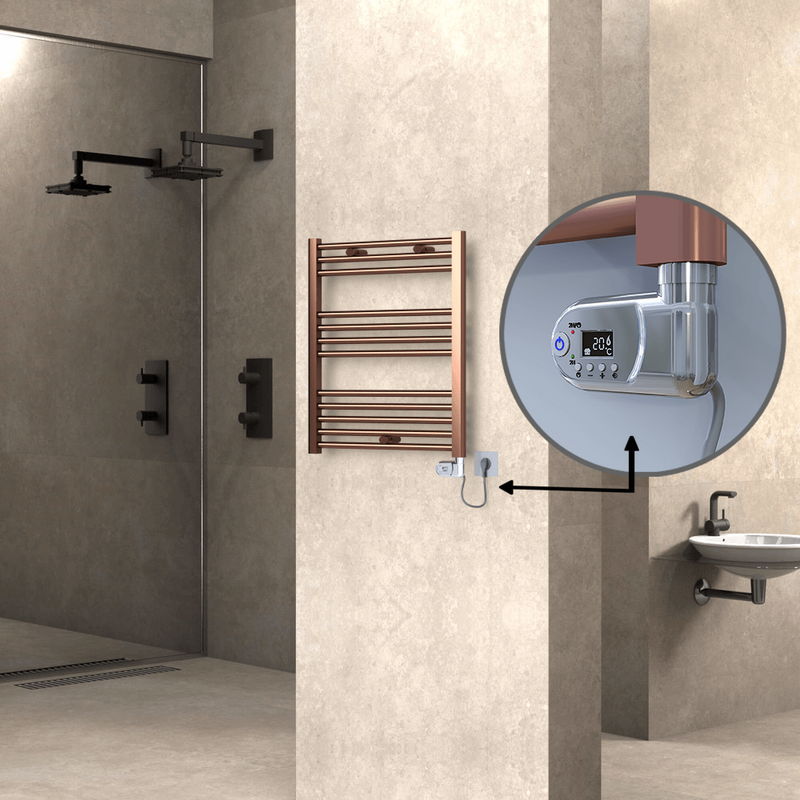 Haiti Sèche Serviettes Electrique 600x700 Antique Cuivre (Thermostat Thesis) 200 Watt