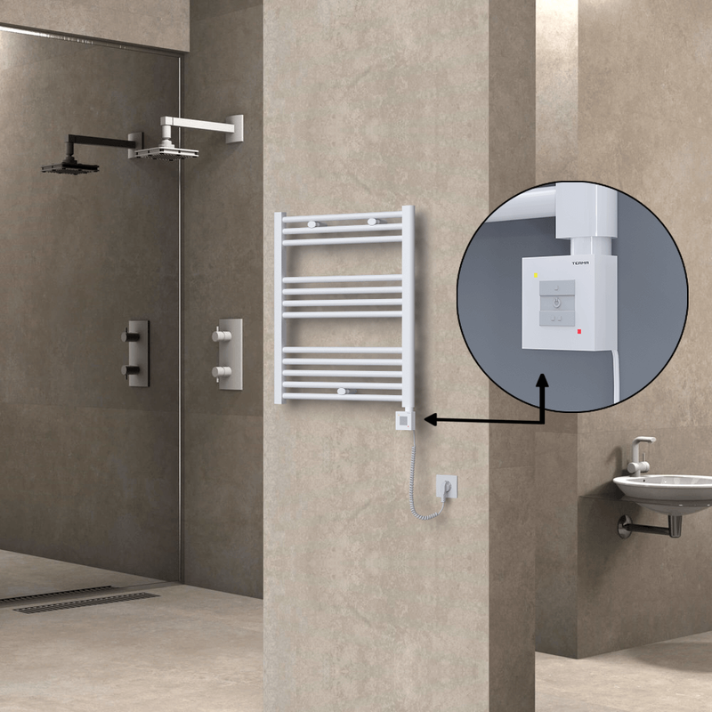 Haiti Sèche Serviettes Electrique 600x700 Blanc Ktx1 300 Watt Câble en spirale