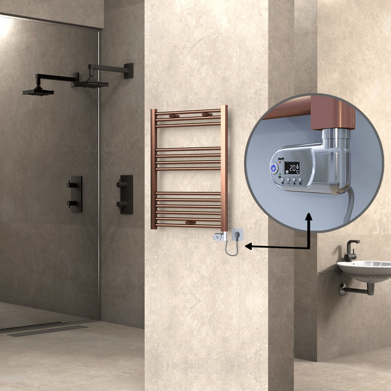 Haiti Sèche Serviettes Electrique 600x800 Antique Cuivre (Thermostat Thesis) 300 Watt