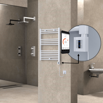  - Haiti Sèche Serviettes Electrique 600x800 Blanc Ktx4 300 Watt Câble en spirale