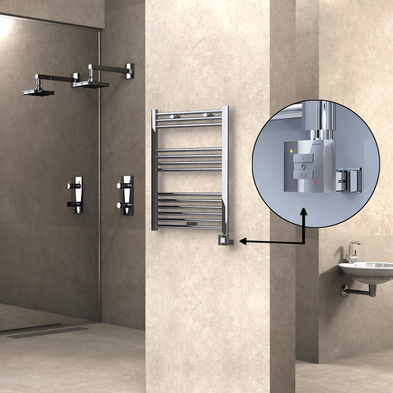 Haiti Electric Towel Warmer 600x800 Flat Chrome (KTX1 Thermostat) 300 Watt