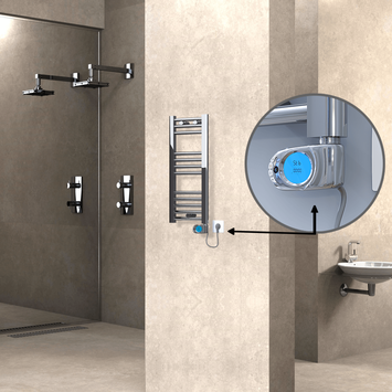 Radiva - Haiti Sèche Serviettes Electrique 200 Watt 300x700 Plat Chrome (Thermostat Musa)