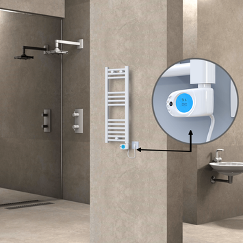 Radiva - Haiti Sèche Serviettes Electrique 200 Watt 300x800 Plat Blanc (Thermostat Musa)