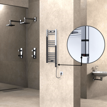 Radiva - Haiti Sèche Serviettes Electrique 200 Watt 300x800 Plat Chrome (OneD On/Off ) Droit