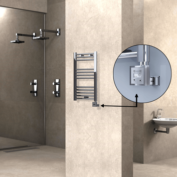  - Haiti Sèche Serviettes Electrique 200 Watt 400x700 Plat Chrome Ktx3