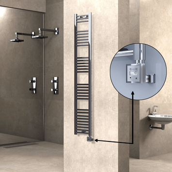  - Haiti Sèche Serviettes Electrique 300 Watt 300x1800 Plat Chrome Ktx3