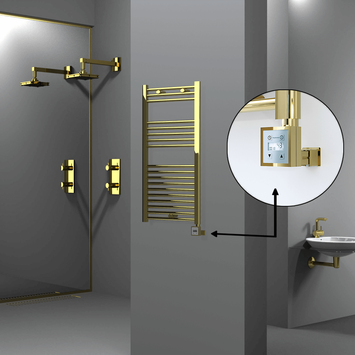 Radiva - Haiti Sèche Serviettes Electrique 300 Watt 500x1000 Plat Or Ktx3