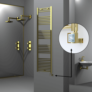 Radiva - Haiti Sèche Serviettes Electrique 600 Watt 500x1800 Plat Or Ktx3