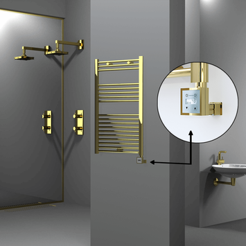 Radiva - Haiti Sèche Serviettes Electrique 300 Watt 600x1000 Plat Or Ktx3