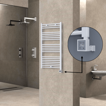 Radiva - Haiti Sèche Serviettes Electrique 600 Watt 600x1100 Plat Blanc Ktx3