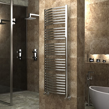  - Haiti Towel Warmer 600x1537 Curved Chrome